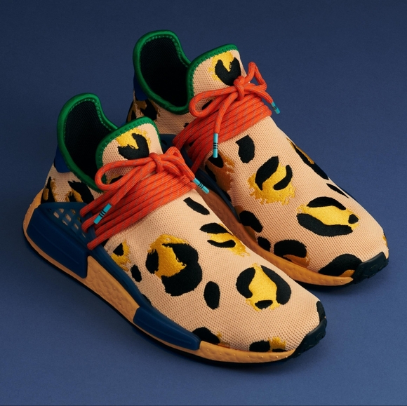 NWT Adidas x Pharrell Hu Pulse Amber Animal Print NMD Boost Human Race Sneakers - Picture 2 of 15